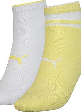 Шкарпетки puma short sock structure 2p women жовтий, білий уні 39-42