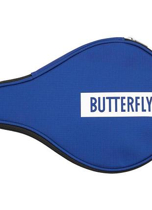 Чехол на ракетку для настольного тенниса butterfly logo case round, синий