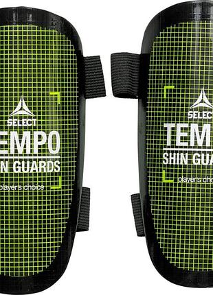 Щитки футбольные select shin guard tempo v25 черный, зеленый s (рост до 152см) (647840-141)