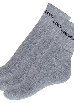 Шкарпетки head short crew 3ppk unisex сірий уні 35-38