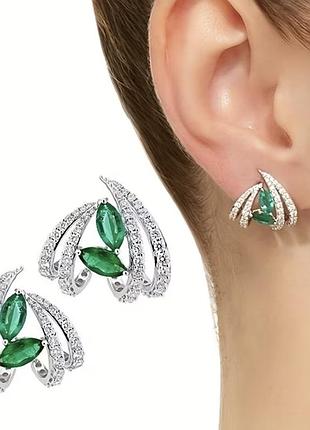 Роскошные серьги с камнями цирконом