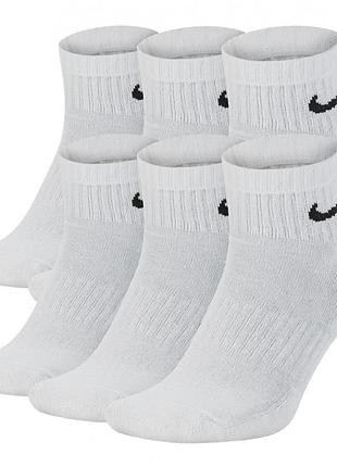 Носки nike u nk everyday cush ankl 6pr-bd белый уни 38-42
