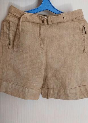 Жіночі бежеві шорти з льону від massimo dutti