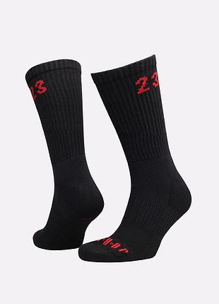 Шкарпетки nike u jordan essential crew 3pr чорний, червоний уні 42-46