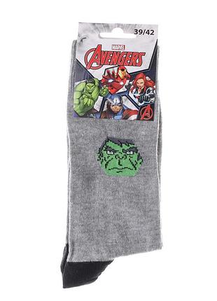Шкарпетки marvel hulk сірий діт 43-46