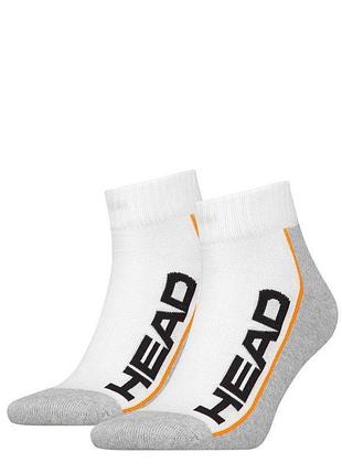 Носки head stripe quarter 2-pack белый, серый уни 35-38