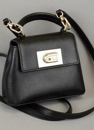Сумка на плече furla 1927 mini сумочка клатч чорна шкіряна жіноча брендова оригінал             coach guess coccinelle