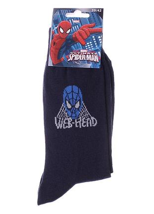 Шкарпетки spider man web head синій діт 39-42