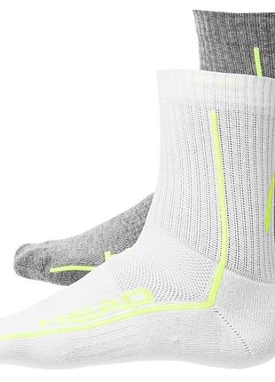 Носки head all sports performance shortcrew 2p серый, белый чол 43-46