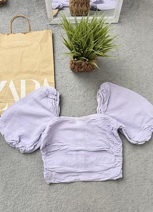 Красивий топ блуза льон+віскоза zara xs-s