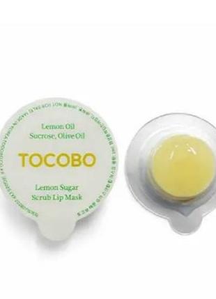 Цукровий скраб-маска для губ з лимоном 1 мл tocobo lemon sugar scrub lip mask blister 1ml