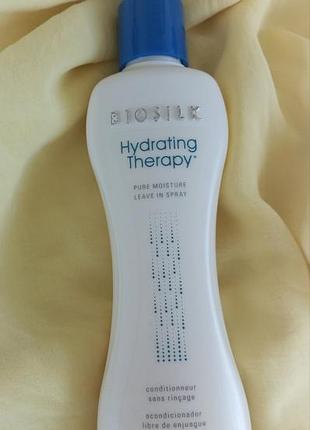 Biosilk hydrating therapy pure moisture leave-in spray элитный проф.несмываемый увлажняющий кондиционер-спрей,кудрявый метод, кератин, collagen -boost