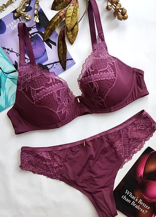 Комплект білизни chantelle 75b 75c 80a 80b s m 36 38 ажурний стрінги