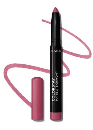 Стійка помада-олівець для губ revlon colorstay matte lite crayon lipstick. на наклейці вказано відтінок 006 lift off
