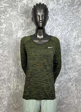 Nike dri-fit кофта лонгслив m размер женская спортивная хаки оригинал