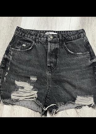Жіночі джинсові рвані шорти zara