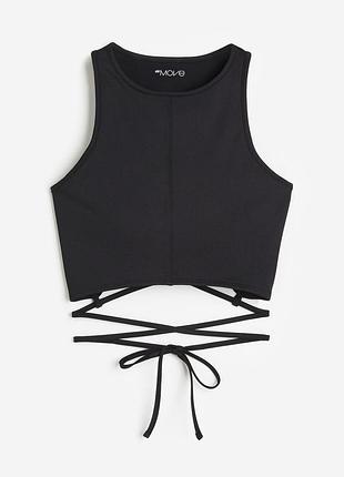 Чорна спортивна маєчка топ h&m move