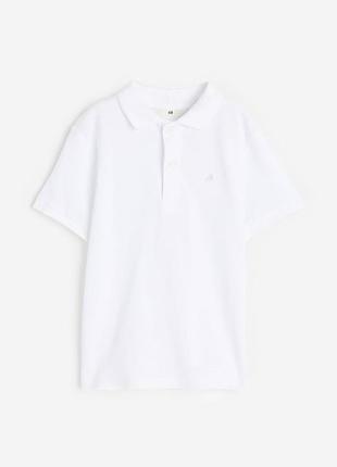 Белая хлопковая футболка поло тенниска h&m 1,5-2 года