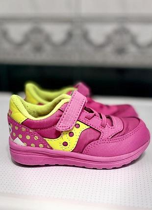 Яркие кроссовки saucony baby jazz lite (pink monster), р. 22 (13.5–14 см)