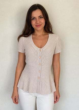 Жакет/ кофточка george трикотажний з баскою, бавовна, eur 42