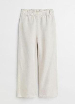 Легкие льняные брюки h&amp;m широкие палаццо кюлоты
