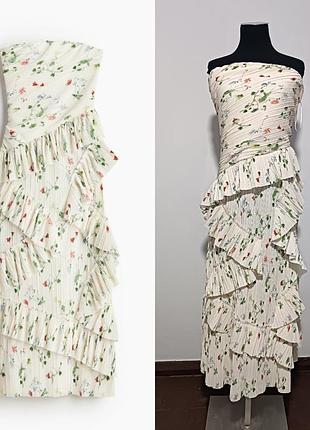 H&m платье-бандо с оборками 180/116 cm, xl