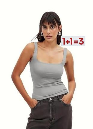 1+1=3 🎁 эластичная майка топ на широких бретелях от primark