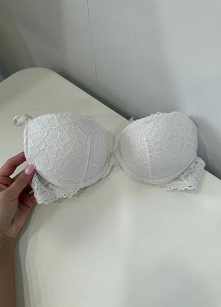 Мережевий білий бюстгальтер h&m з push -up 75a