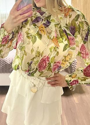 Квіткова блуза zara