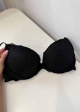 Мережевий чорний  бюстгальтер h&m з push -up 75с
