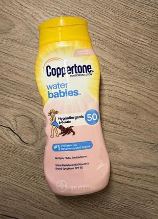 Солнцезащитный лосьон coppertone water babies spf 50  новый