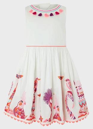 Детское платье nola animal dress monsoon 122/128 см на 6-7років