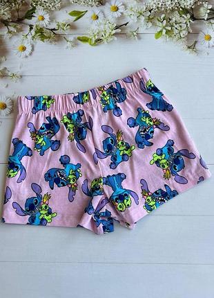 Пижамные шорты на девочку хлопковые стечь stitch от primark р.110 см (4-5 лет)