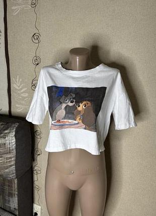Футболка zara біла з принтом