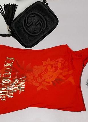 Детская яркая подростковая летняя майка guess jea  одно плечо с золотистым принтом размер xs хлопок