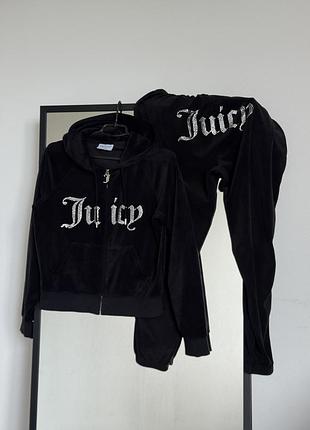 Жіночий велюровий спортивний костюм зі стразами juicy couture розмір м-l