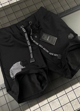 Чоловічі шорти philipp plein в чорному кольорі