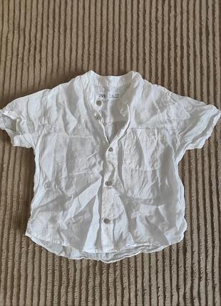 Льняная рубашка zara 5 лет 110см
