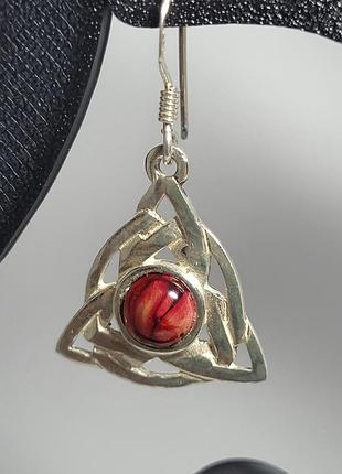 Серебряные кельтские серьги heathergems (шотландия), серебро 925