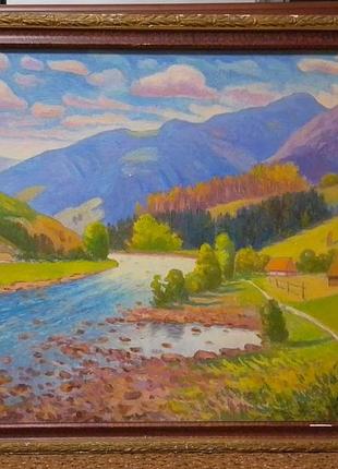 Закарпатська школа живопису, пейзаж "село стужиця", 1987р. василь білак.