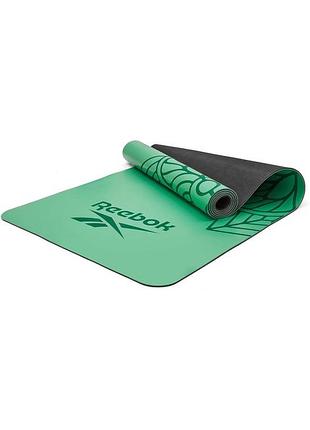 Коврик для йоги reebok natural rubber yoga mat зеленый, мандала уни 176 х 61 х 0,4 см