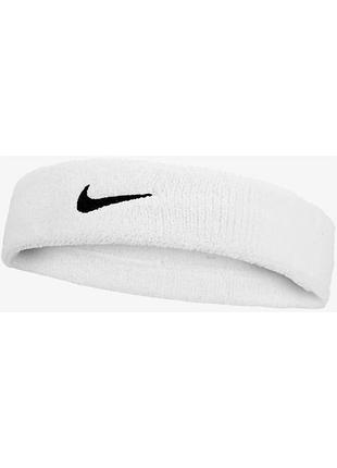 Пов'язка на голову nike swoosh classic headband білий one size (n.101.2407.101.os)
