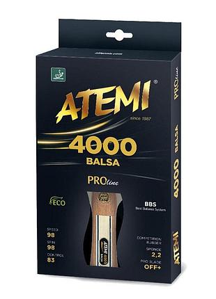 Ракетка для настольного тенниса atemi 4000 pro balsa eco-line