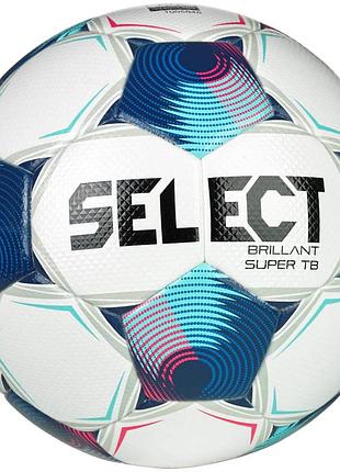 Мяч футбольный select brillant super fifa tb v25 белый, синий уни 5