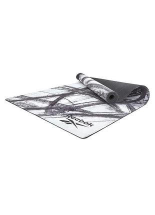 Коврик для йоги reebok natural rubber yoga mat белый, серый, мормор уни 183 x 61 x 0.32