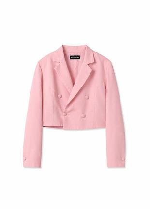 💗 укорочений рожевий піджак prettylittlething s – стильний двобортний жакет, ідеальний стан