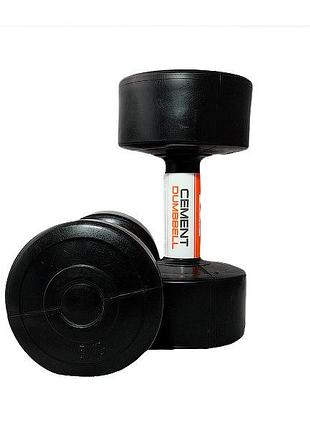 Гантелі пластикові пари cement dumbell чорний 2х5кг (ls2003-5)