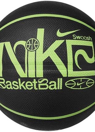 Мяч баскетбольный nike everyday playground 8p graphic deflated black/lime blast/lime blast size 5