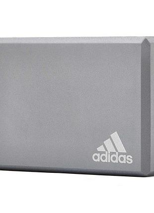 Блок для йоги adidas yoga block серый уни 22.8x15.2x7.6 см