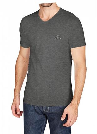 Футболка kappa t-shirt mezza manica scollo v антрацит чол l